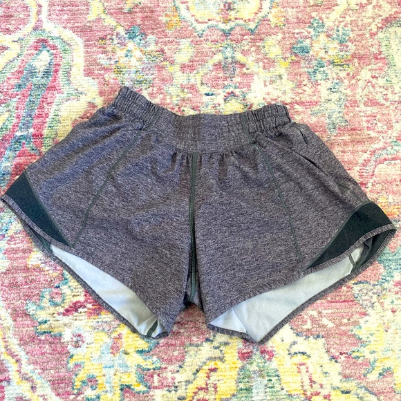 Lululemon heathered grey/black shorts size 2. 4” - Picture 1 of 2